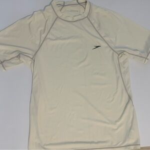 Speedo Men's cream Rash Guard short sleeve 0195